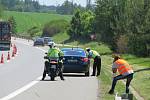 Společná akce Ředitelství silnic a dálnic (ŘSD), Besip a dopravní policie v Chotovinách na Táborsku.