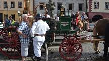 Historická hasičská technika zastavila v sobotu i v Táboře.