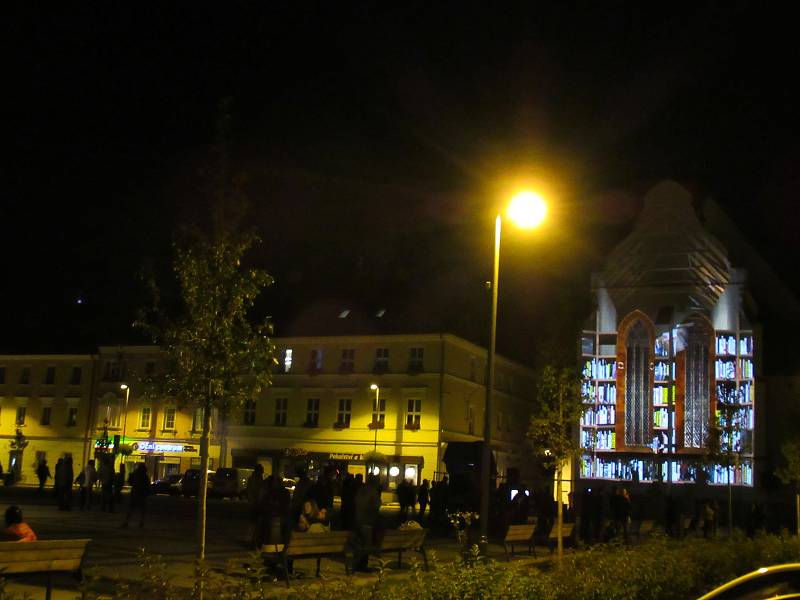 Závěrečným defilé Soběslavských slavností úrody v sobotu 14. září se stal videomapping na náměstí Republiky.