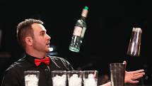 Barmanská show vícemistra světa Václava Abrahama ve Veselí nad Lužnicí.