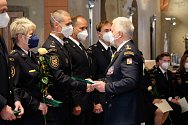 Slavnostní předání medailí jihočeským hasičům a slib nováčků.