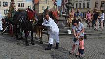 Historická hasičská technika zastavila v sobotu i v Táboře.