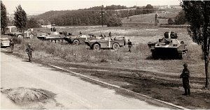 Tanky v Kvapilově ulici v Táboře v srpnu 1968.