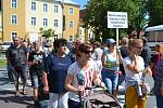 Chýnovští blokovali průjezd aut městem. Protestovali tak proti zdržení stavby obchvatu.