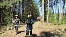 Lesní porost hořel ve středu 8. dubna mezi obcemi Myslkovice a Brandlín na Táborsku.