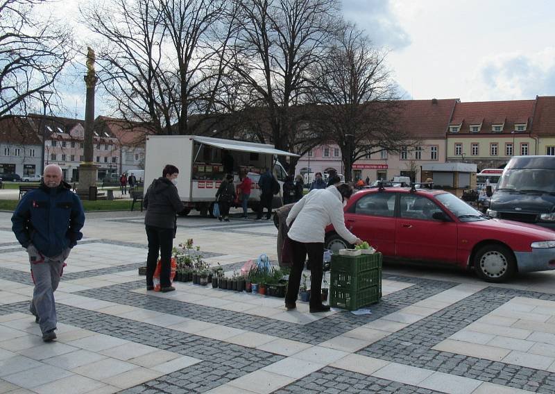 Trhy v Soběslavi 14. dubna 2021.