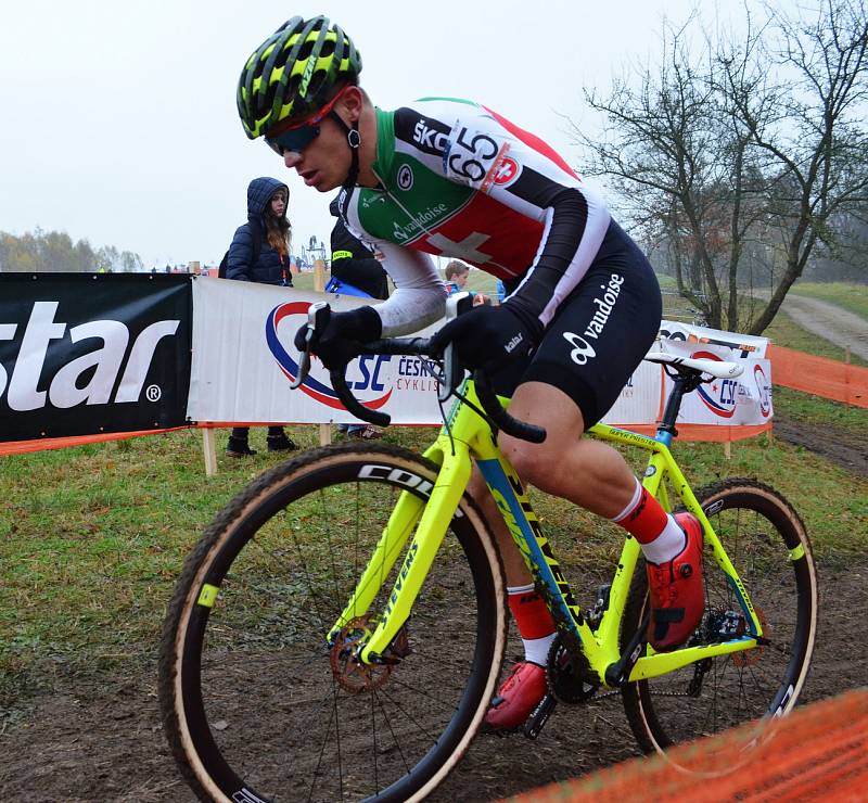 Evropský šampionát cyklokrosařů v Táboře. Závod juniorů. Vyhrál Švýcar Loris Rouiller, pro stříbro si dojel Tomáš Kopecký (černá helma, číslo 16 a kolo Colnago). Jakub Ťoupalík (bílá helma, číslo 23 a kolo Stevens) dojel na 18. pozici.