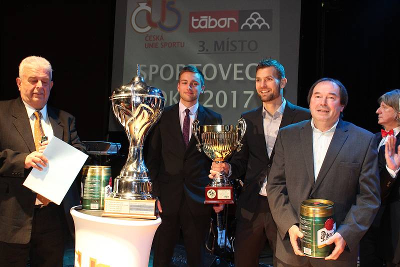 Česká unie sportu Tábor vyhlásila nejlepší sportovce okresu za rok 2017.