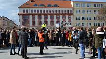 Studenti demonstrovali v Táboře na náměstí T.G.M.