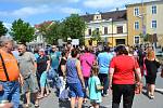 Chýnovští blokovali průjezd aut městem. Protestovali tak proti zdržení stavby obchvatu.