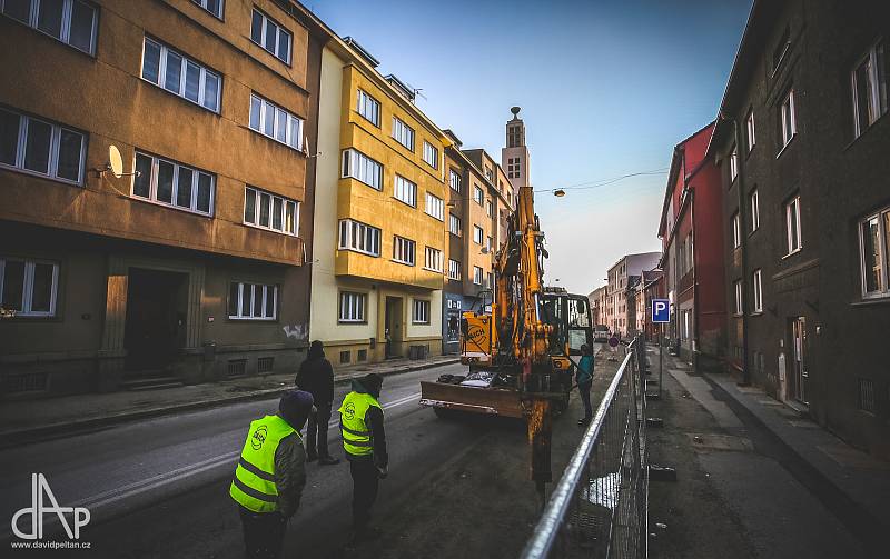 Oprava Budějovické ulice v Táboře.