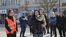 Studenti demonstrovali v Táboře na náměstí T.G.M.