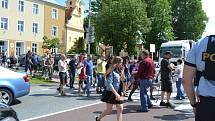 Chýnovští blokovali průjezd aut městem. Protestovali tak proti zdržení stavby obchvatu.