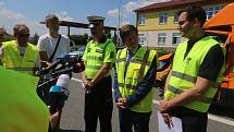 Společná preventivní akce Ředitelství silnic a dálnic (ŘSD), Besip a dopravní policie se uskutečnila na dálnici v Chotovinách.