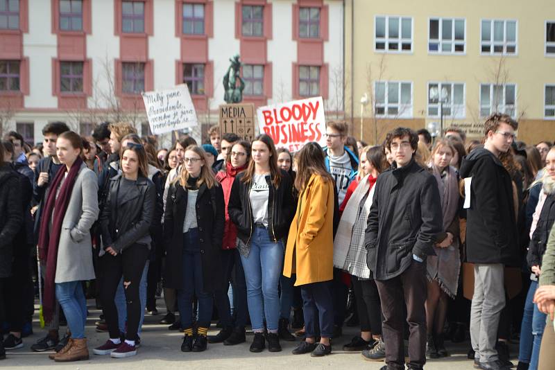 Studenti demonstrovali v Táboře na náměstí T.G.M.