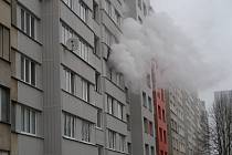 Požár v bytě panelového domu v Berlínské ulici v Táboře.