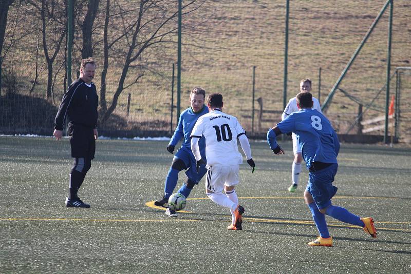 Dynamo Studánka (v modrém) - Baník Stříbro (v bílém) 0:2.