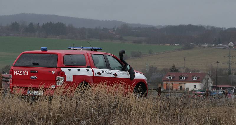 Z místa požáru v Oldřichově.