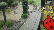 Přívalový déšť v Tachově