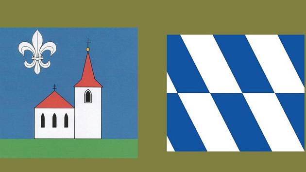 Znak a vlajka Kostelce