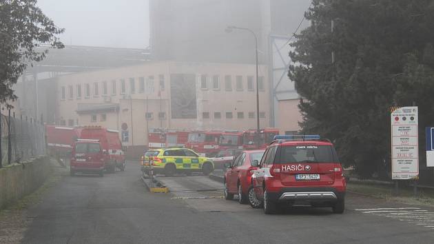 Zásah hasičů v areálu stříbrské mlékárny.