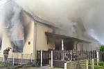 Požár rodinného domu v Maršových Chodech.
