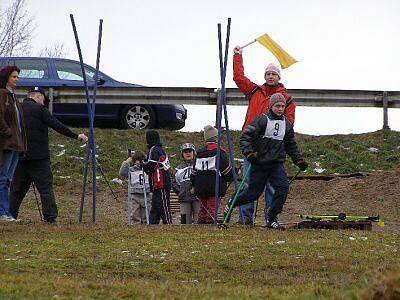 Zimní suchý slalom ve Stříbře na terénu Sv. Petra