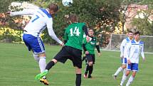 TIP LIGA (řádek č. 1): ZD Meclov (v zeleném) - Baník Stříbro (v bílém) 4:0.