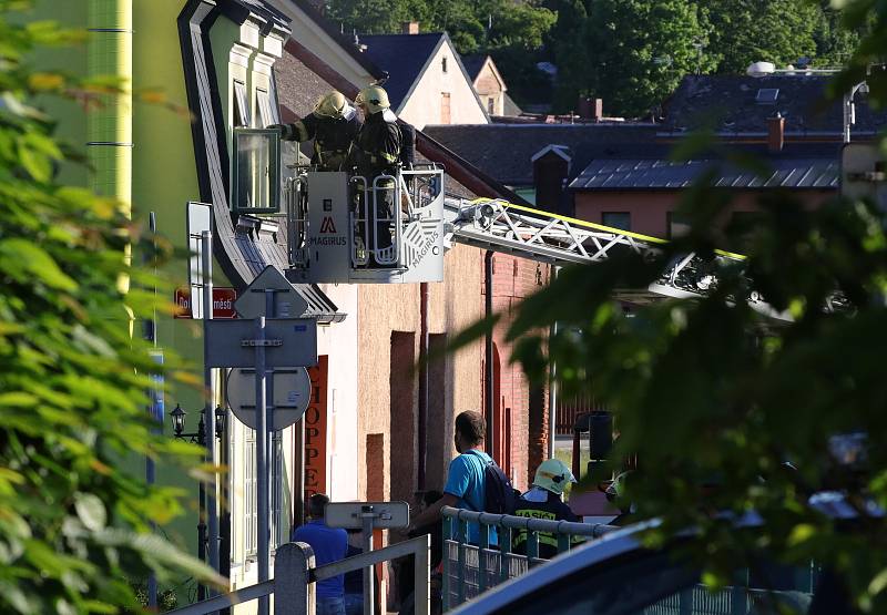 Požár domu v Pivovarské ulici v Tachově.