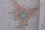 Plán budoucí kruhové křižovatky ve Studánce.