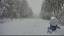 Středisko zimních sportů Silberhütte. Pohled z webkamery Zdroj slz-silberhuette.org