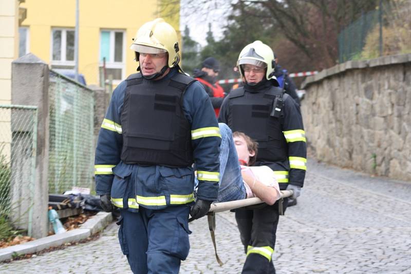 Cvičení složek IZS v Tachově.