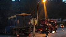Nehoda nákladního vozu ve Stříbře.