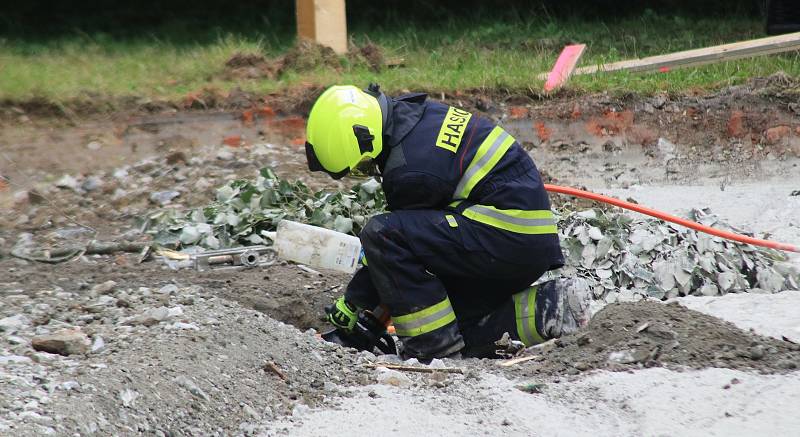 Únik plynu v Chodové Plané.