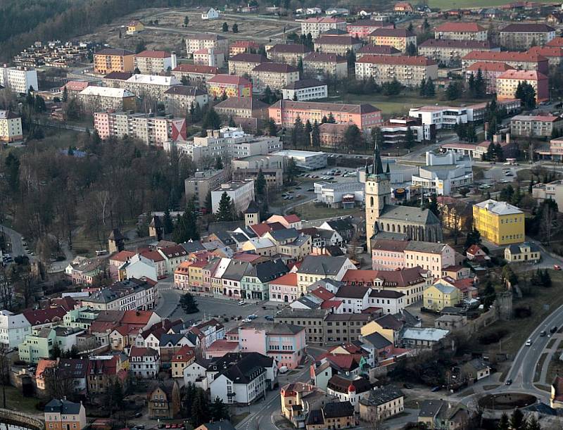 Letecké snímky Tachova. 