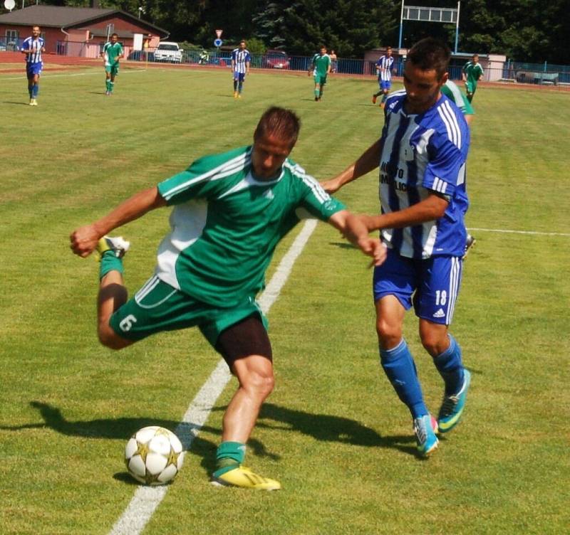 Přípravný fotbal: V Tachově hrála třetiligová J. Domažlice a neudržela tříbrankový náskok.