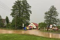 Přívalový déšť zasáhl Benešovice na Tachovsku.