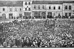 Události z března 1919 na náměstí ve Stříbře.