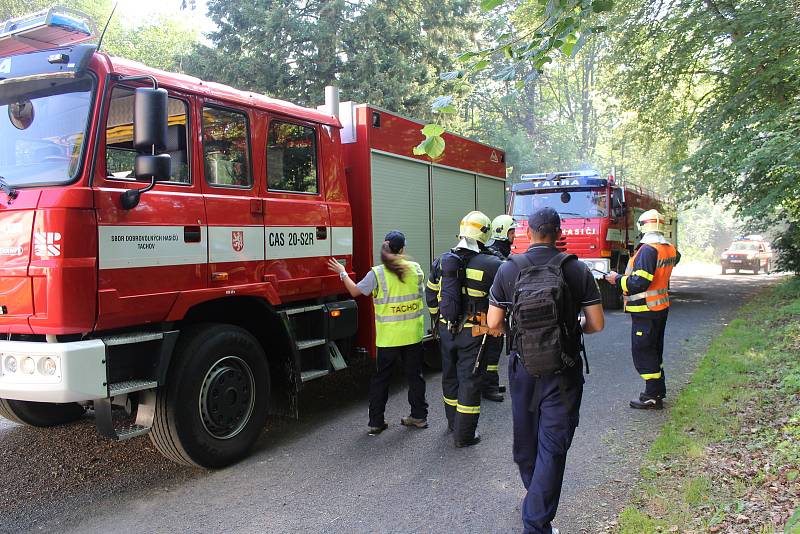 Hasičské cvičení ve škole v Světcích