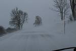 Pátek 13. ledna 2017 a sněhové komplikace na silnicích Tachovska
