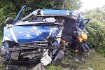 Tragická nehoda kamionu a dodávky v Tisové na Tachovsku