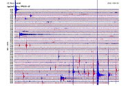 Seismogram ze seismicke stanice Novy Kostel ze dne 24. srpna.