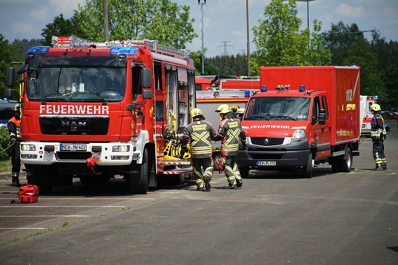 V blízkosti hranic s Německem se uskutečnilo rozsáhle cvičení záchranných složek.