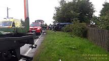 Tragická nehoda kamionu a dodávky v Tisové na Tachovsku
