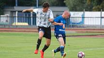 3. kolo KPM: FK Tachov (na snímku fotbalisté v modrých dresech) - TJ Sokol Plzeň-Černice 5:0.