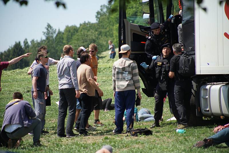 V blízkosti hranic s Německem se uskutečnilo rozsáhle cvičení záchranných složek.