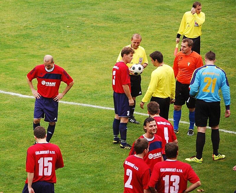 Fotbal-1. A třída: Utkání  Přimda–Dlouhý Újezd skončilo 6:6.