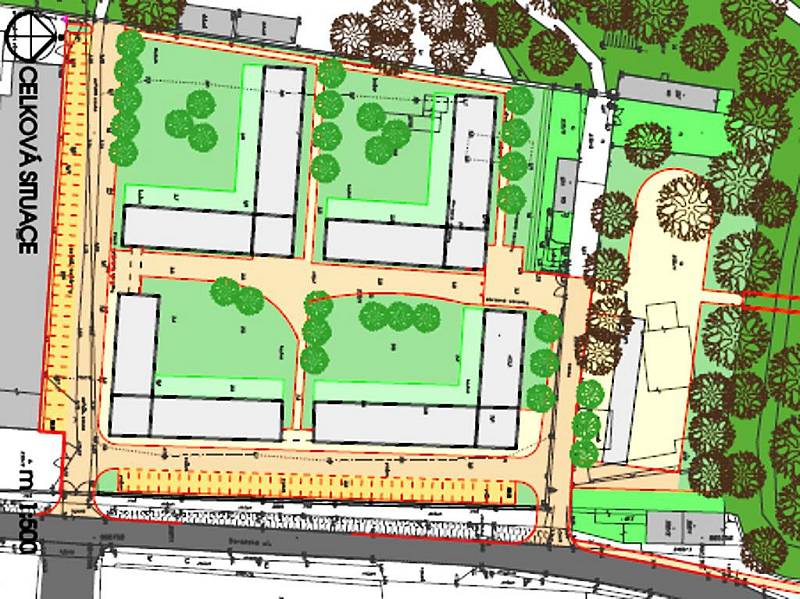 Plánek domova pro seniory, který má vyrůst v Boru v zámeckém parku.