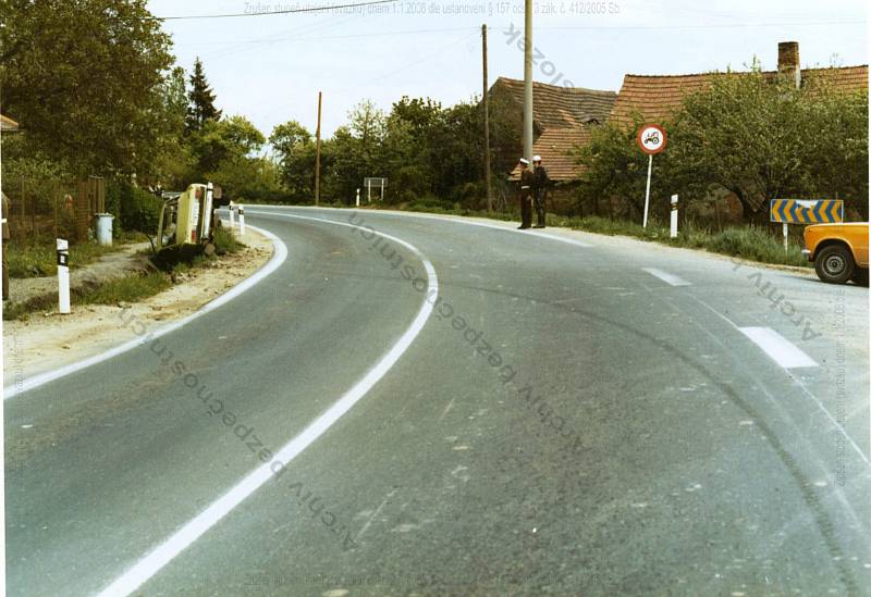 Kauza "Kadrnožka". Místo nehody, kde Bugár havaroval.Foto poskytl: S. Kozák