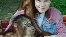 Ústecký orangutan a poslední Miss Československa Pavlína Babůrková v roce 1992.